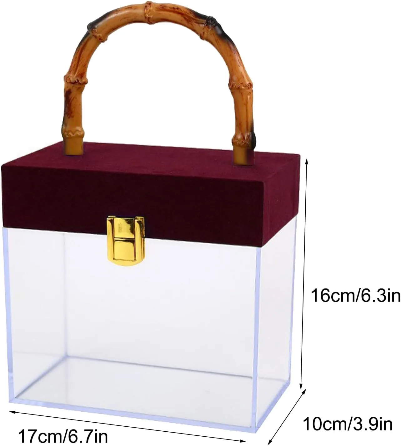 Clear Candy Gift Box, Portable Handle Gift Box Romantic Wedding Bride Supplies Box, Transparent Acrylic Empty Gift Box Gift Contatiner Handbag for Wedding Christmas(#2)