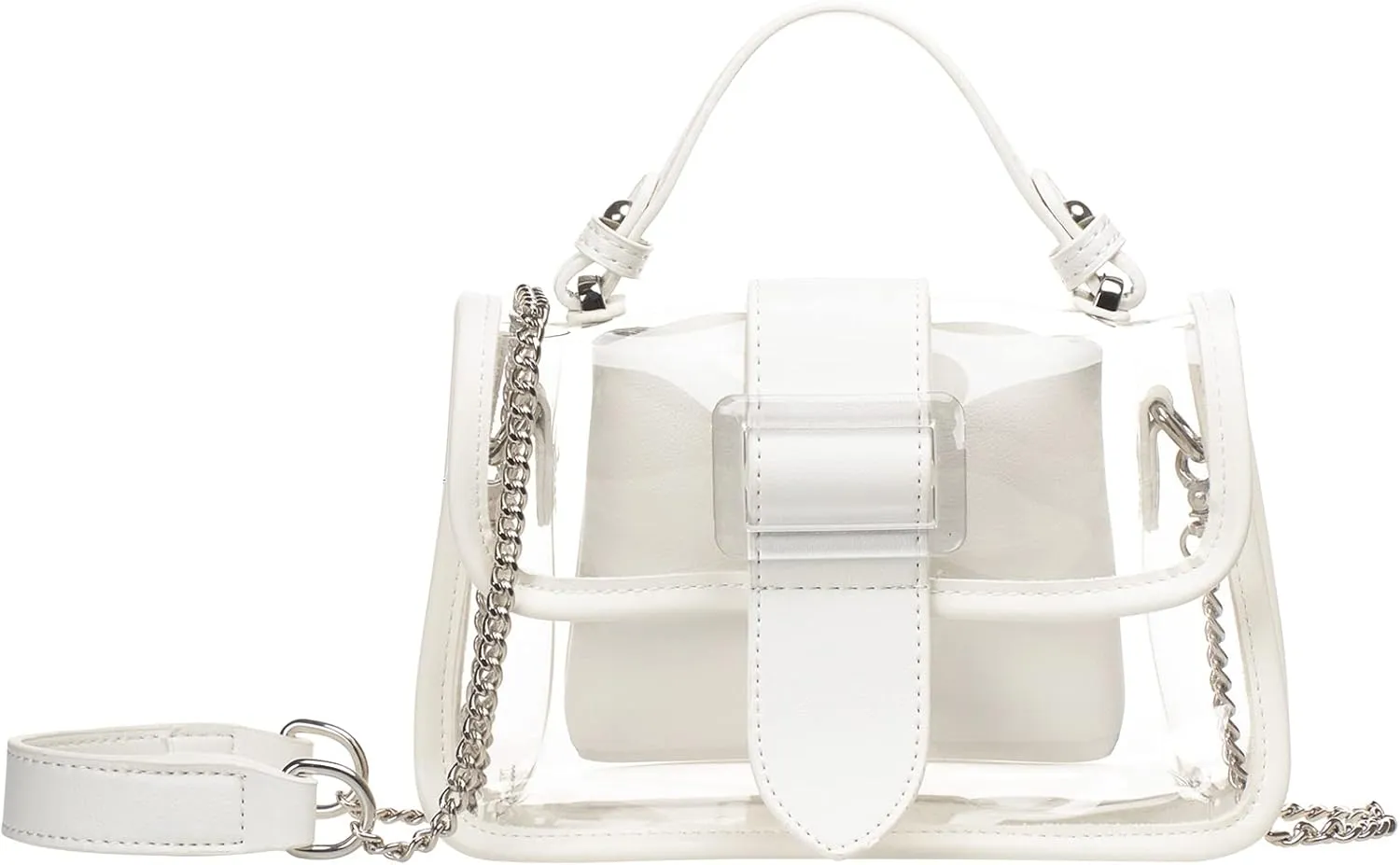 Clear Shoulder Bag Purse 2 in 1 Transparent Crossbody Bag Jelly Handbag