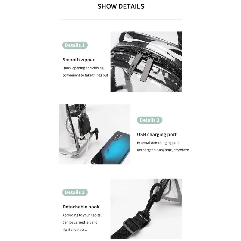 Clear Sling Bag PVC Crossbody Shoulder Bags Transparent Casual Chest Phone for Women Men