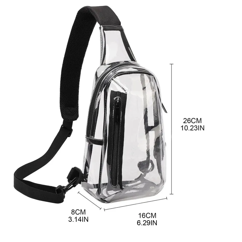 Clear Sling Bag PVC Crossbody Shoulder Bags Transparent Casual Chest Phone for Women Men