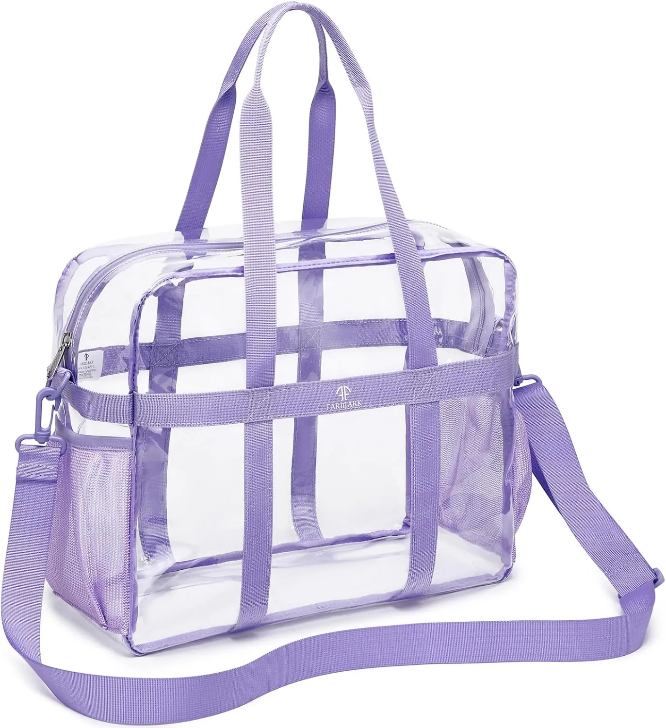 Clear Tote Bag See Through Transparent Bag Stadium Approved Heavy Duty Crossbody Purse Perfect for Concert, Work, School