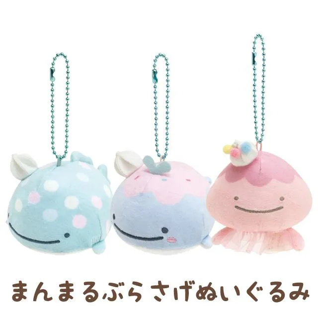 [Clearance]#[Jinbesan] -Jinbesan and Icekurage -Manmaru Burasage Plush Strap San-X Official Japan 2024