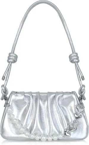 Clutch Purse for Women - Evening Small Shoulder Bag Anti Theft Removable Chain Adjustable Strap PU Handbag
