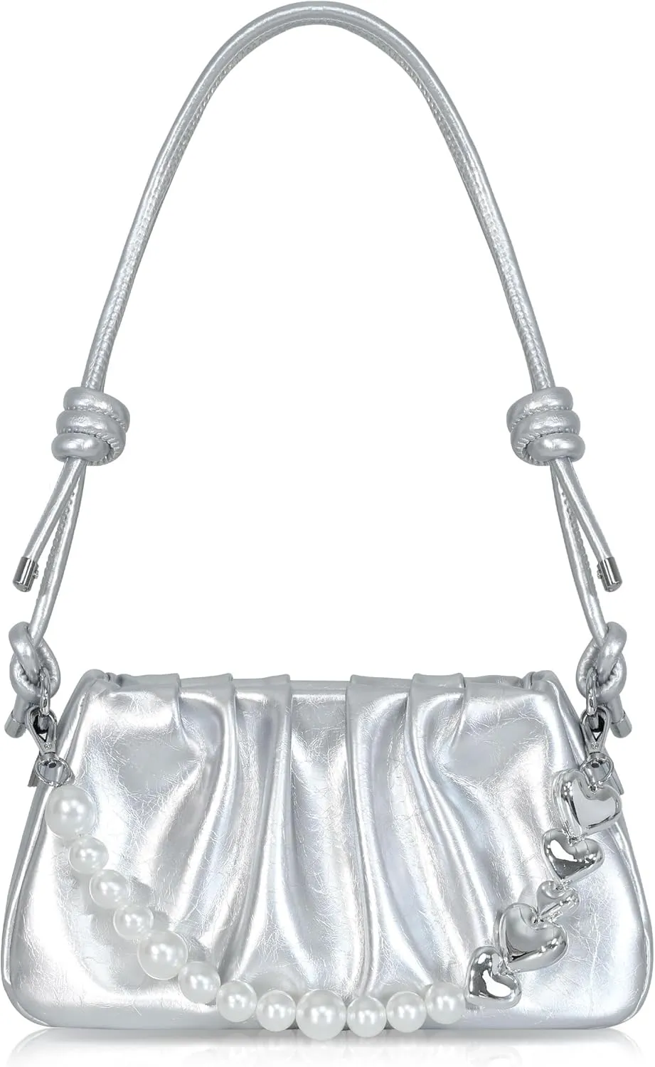Clutch Purse for Women - Evening Small Shoulder Bag Anti Theft Removable Chain Adjustable Strap PU Handbag