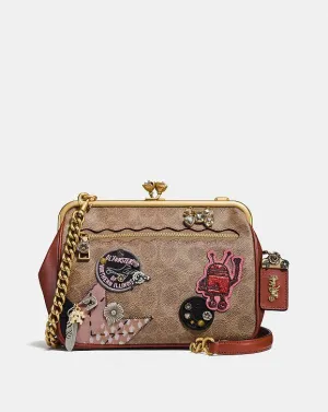 Coach F31069  X Keith Haring Kisslock Crossbody In Signature Patchwork