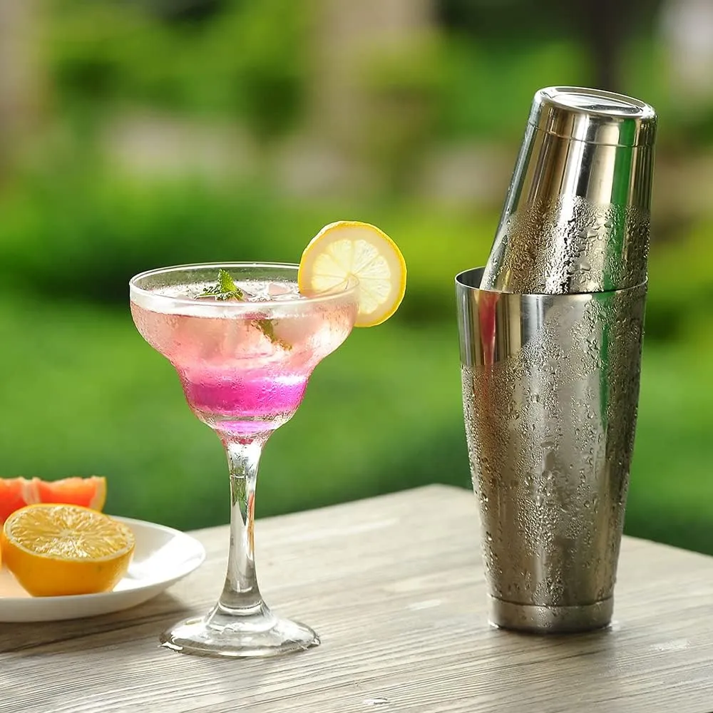 Cocktail Shaker Set, Pro Bar Shaker Boston Shaker Set, Stainless Steel Martini Drink Mixer for Bartending – Essential Bar Tools Weighted Shaking Metal Tins for Bartender