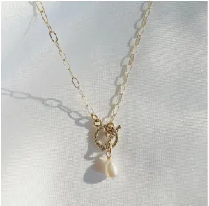 Coco Pearl Toggle Gold Filled Necklace