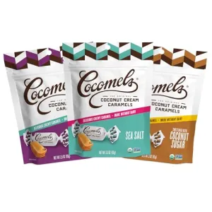 Cocomels Coconut Milk Caramels Variety Pack, 3.5 oz, 3 Pack, Dairy Free, Vegan, Organic