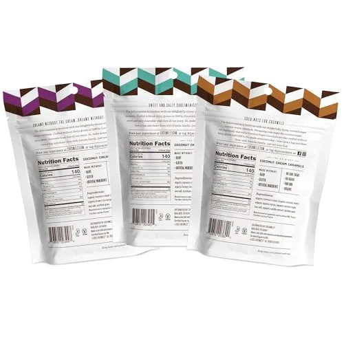 Cocomels Coconut Milk Caramels Variety Pack, 3.5 oz, 3 Pack, Dairy Free, Vegan, Organic