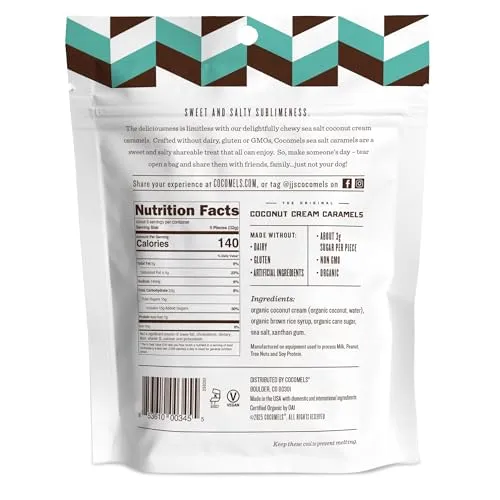 Cocomels Sea Salt Coconut Milk Caramels, 3.5 oz, 6 Pack, Dairy Free, Vegan, Organic