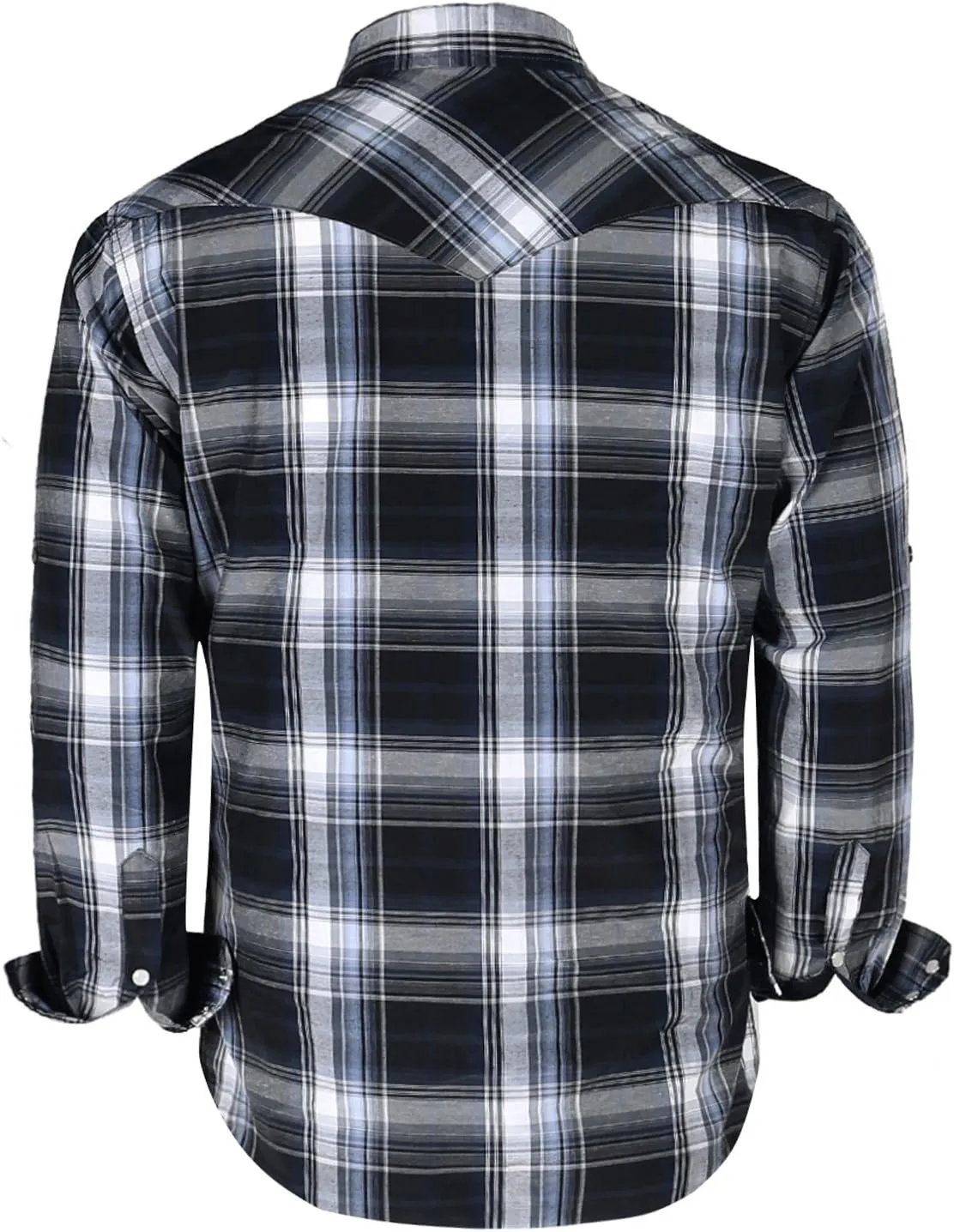 COEVALS CLUB Men's Western Pearl Snap Button Up Casual Cowboy Long Sleeve Two Pockets Work Shirts