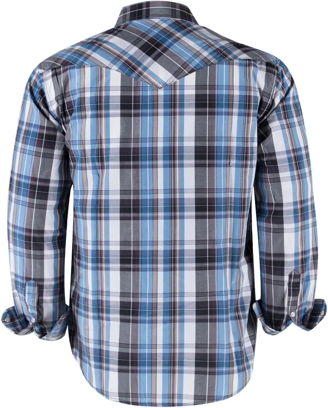 COEVALS CLUB Men's Western Pearl Snap Button Up Casual Cowboy Long Sleeve Two Pockets Work Shirts