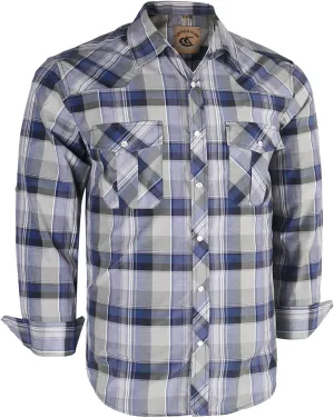 COEVALS CLUB Men's Western Pearl Snap Button Up Casual Cowboy Long Sleeve Two Pockets Work Shirts