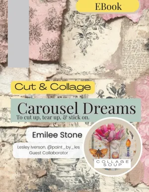 Collage Soup - Carousel Dreams: A paperback book of vintage florals, soulful women, and carnival collage pages – 90 Pages: eaturing Ferris wheels, carousel horses, vintage papers, and soulful women Paperback – May 18, 2025