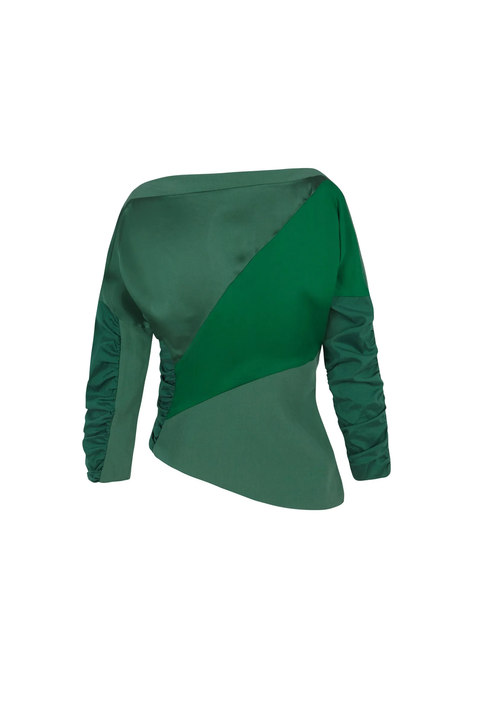 Collage, top patchwork verde