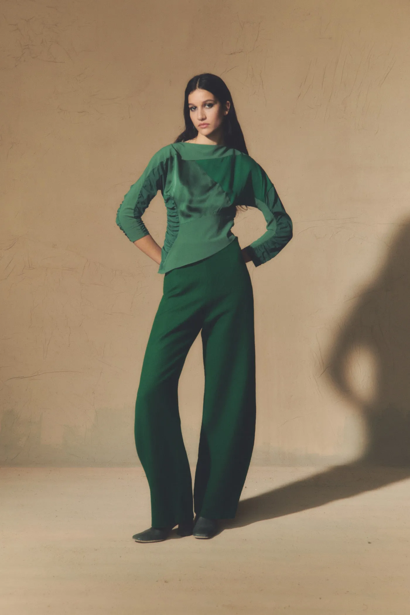 Collage, top patchwork verde
