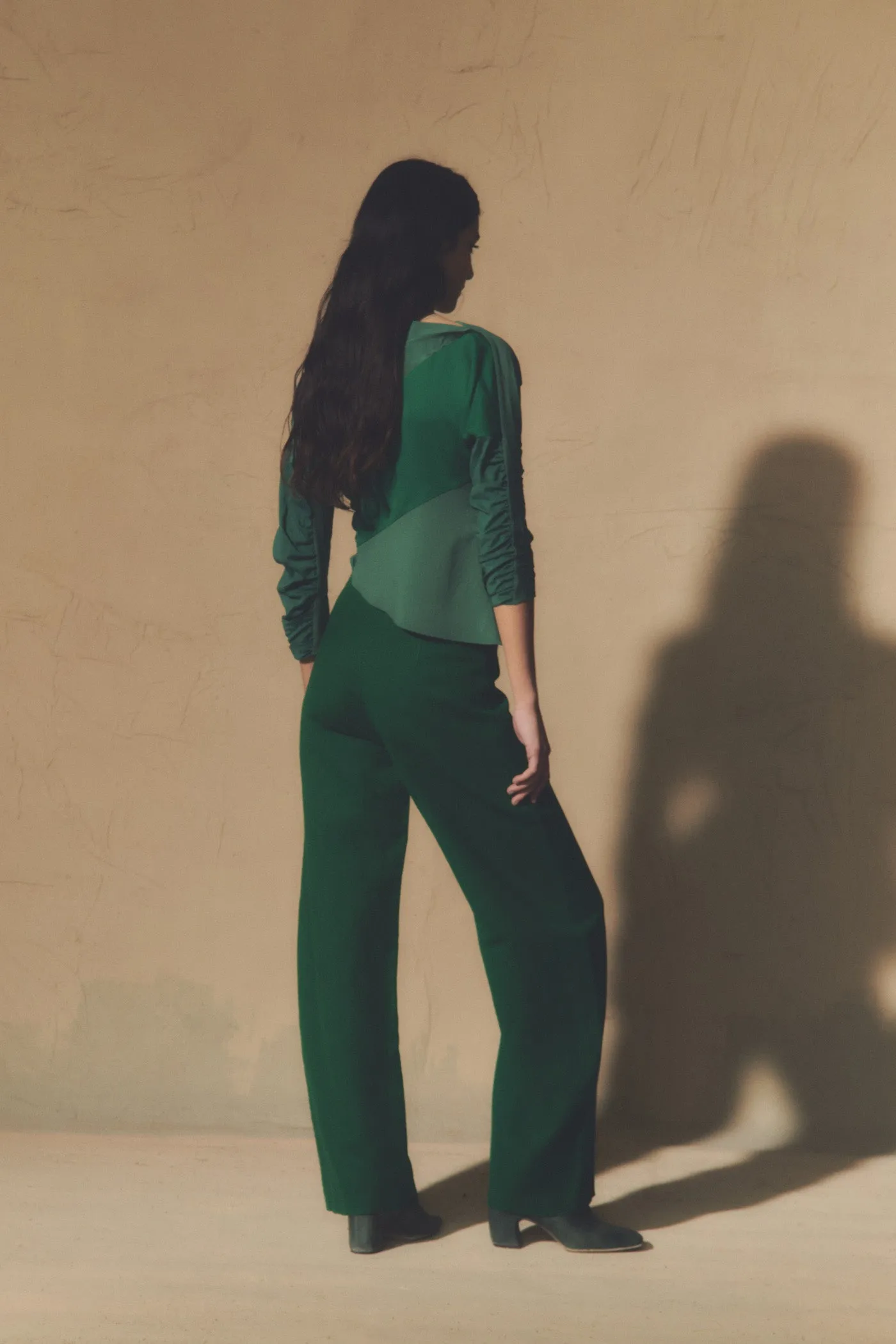Collage, top patchwork verde