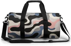 Color Swirls Shape Travel Gym Bag for Women Men Cylindrical Duffle Bag Sport Workout Bag with Shoulder Strap