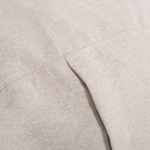 Comfortable 6.5 Foot Striped Cylindrical Bean Bag for Relaxation, Removable Covers, Natural Color with Light Brown Stripes