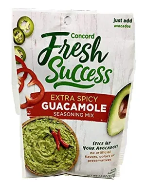 Concord Farms Extra Spicy Guacamole Mix, 1.2-ounce Pouches (VALUE Pack of 18 Pouches)
