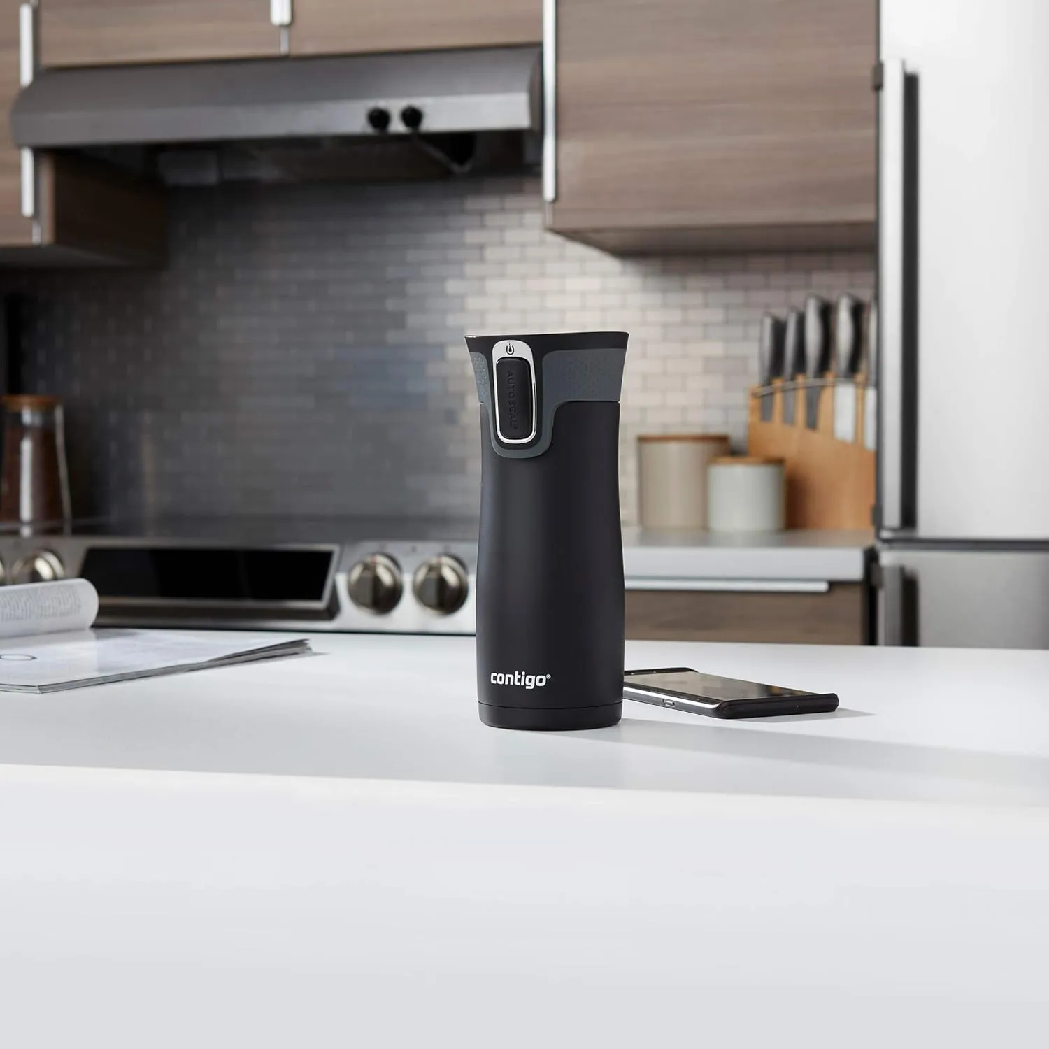 Contigo West Loop Stainless Steel Vacuum-Insulated Travel Mug with Spill-Proof Lid, Keeps Drinks Hot up to 5 Hours and Cold up to 12 Hours, 16oz Matte Black