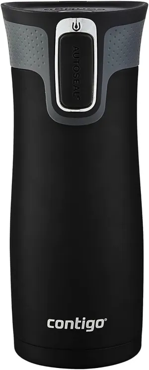 Contigo West Loop Stainless Steel Vacuum-Insulated Travel Mug with Spill-Proof Lid, Keeps Drinks Hot up to 5 Hours and Cold up to 12 Hours, 16oz Matte Black