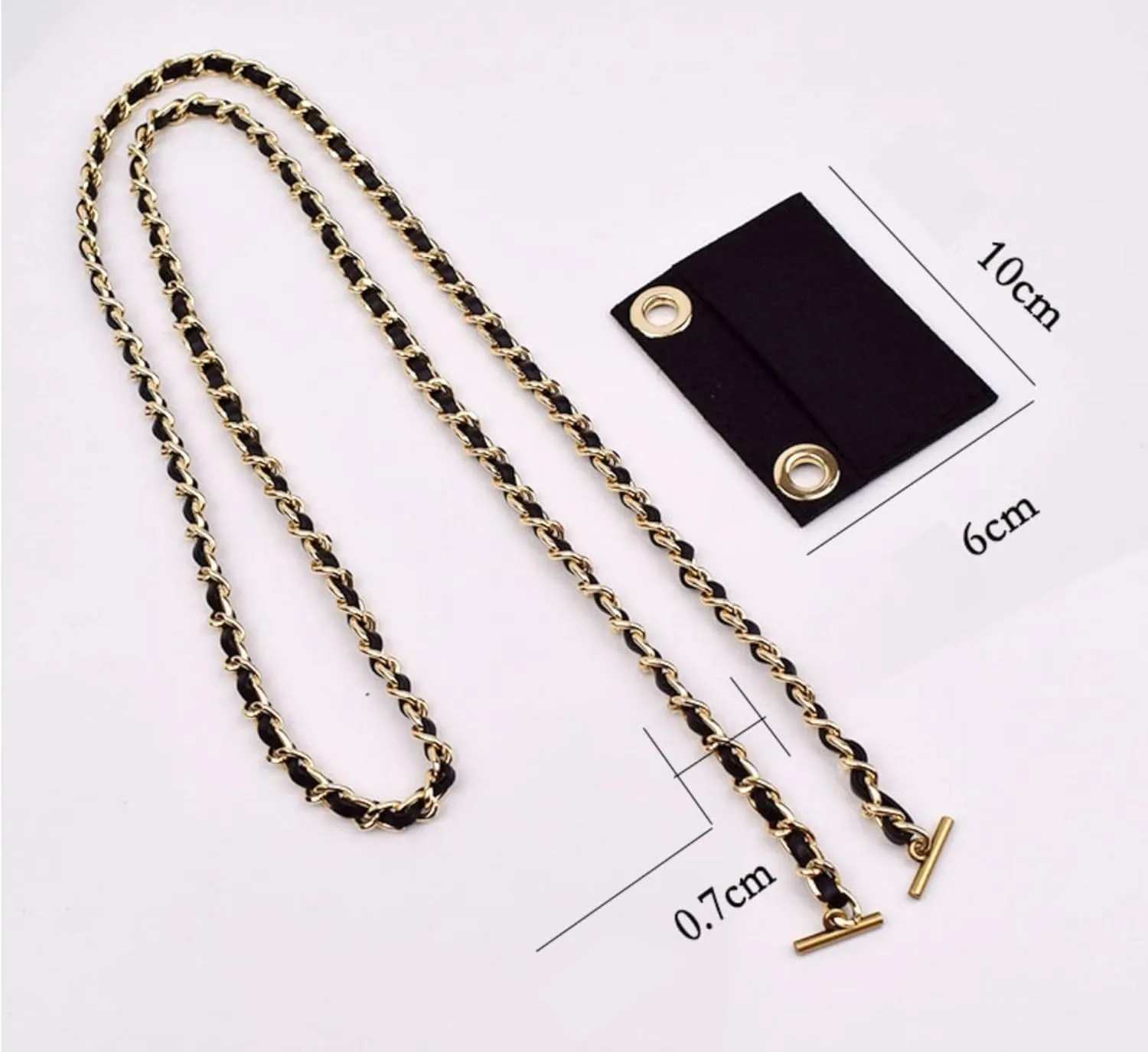 Conversion Kit for Chanel Card Holder Wallet On Chain - Handmade Insert Chain for CF Classic Wallet Purse, DIY for CC CF Tri-fold Wallet (Silver Chain, 100cm)