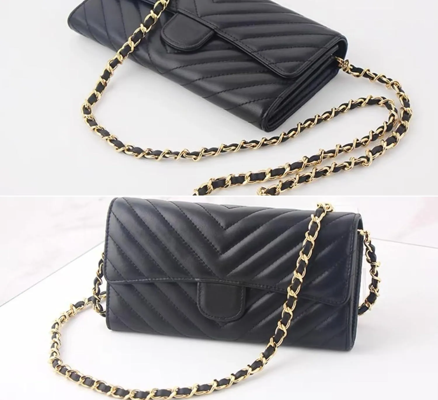 Conversion Kit (Insert Chain) for Chanel Long Flap CF Wallet On Chain (Gold Chain, 110cm)