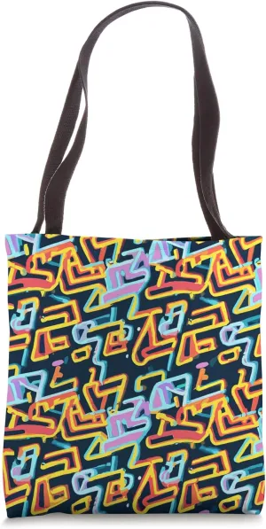 Cool Graffiti Abstract Repeating Pattern with Pop Art style Tote Bag