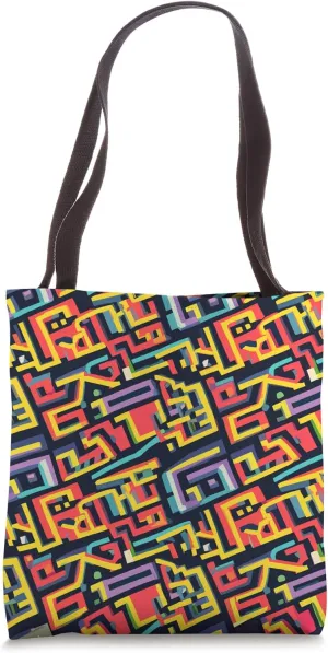 Cool Graffiti Abstract Repeating Pattern with Pop Art style Tote Bag