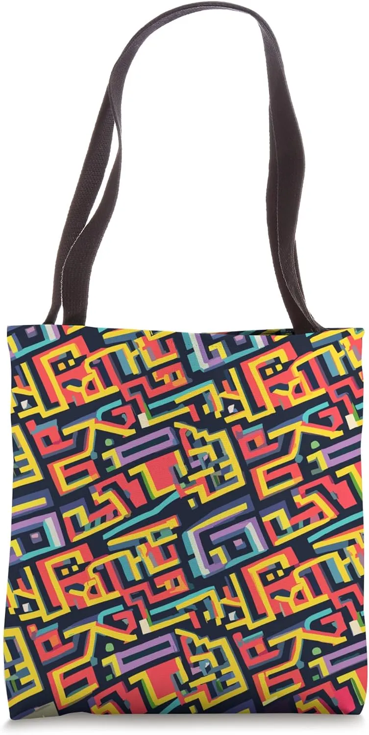 Cool Graffiti Abstract Repeating Pattern with Pop Art style Tote Bag
