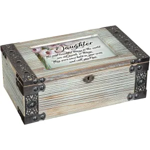 Cottage Garden Daughter Once Held in Your Arms Metal Lattice Blue Magnet Green Music Box Plays You are My Sunshine