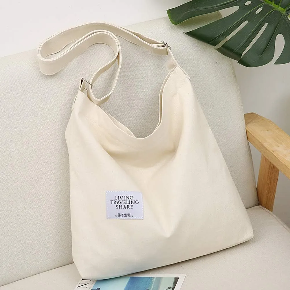Covelin Women's Retro Large Size Canvas Shoulder Bag Hobo Crossbody Handbag Casual Tote