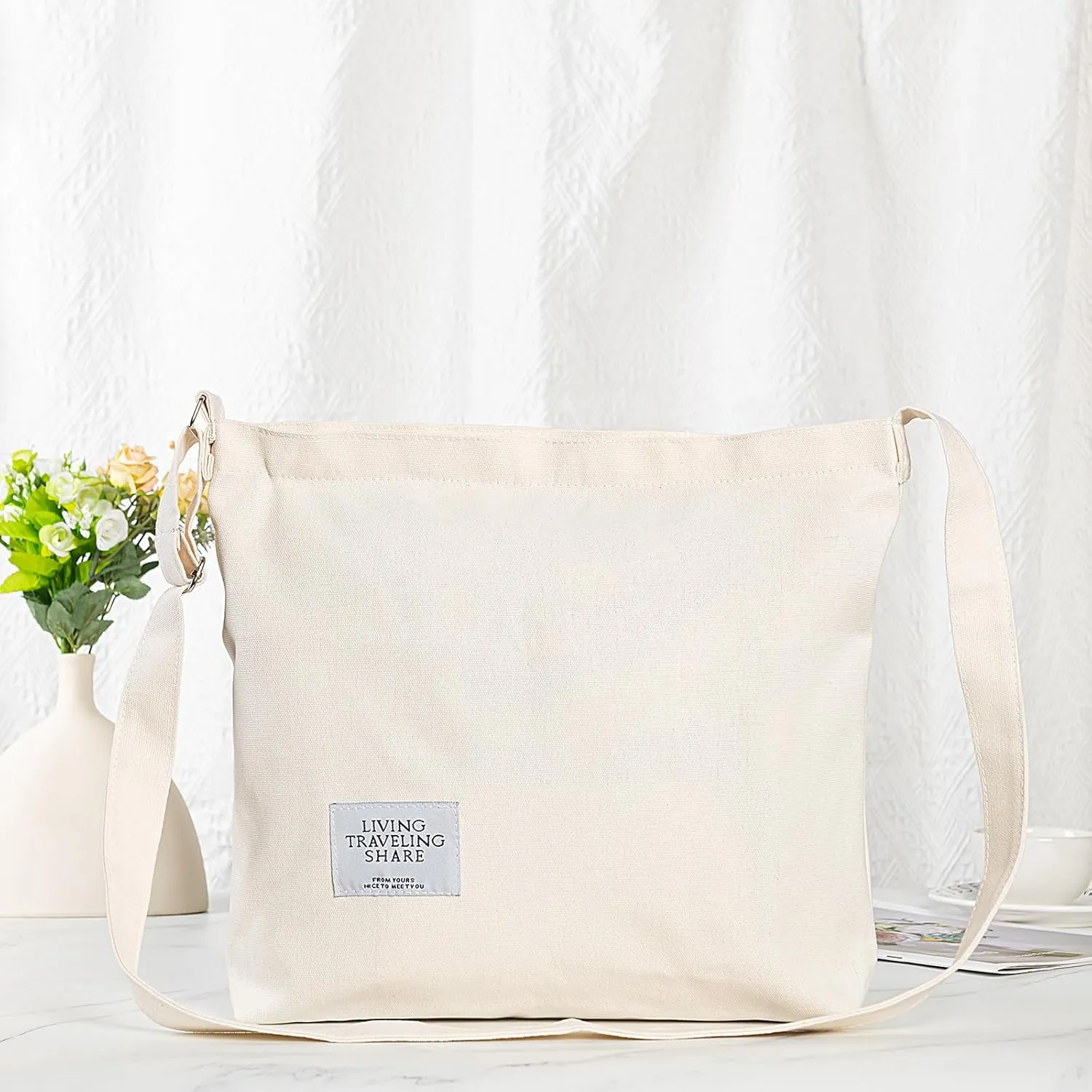 Covelin Women's Retro Large Size Canvas Shoulder Bag Hobo Crossbody Handbag Casual Tote