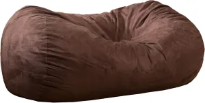 Cozy 6.5 Foot Cylindrical Suede Bean Bag for Relaxation & Style, Soft Brown Microfiber Design, Living Room or Bedroom Comfort