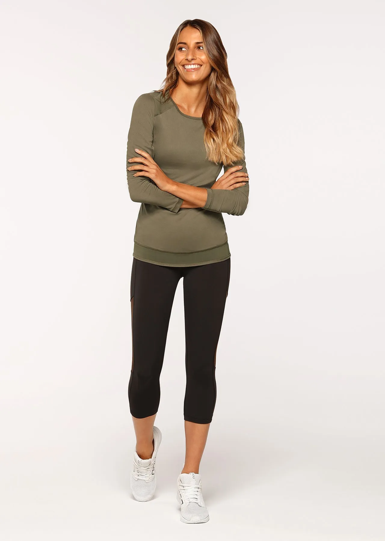 Crescent Active L/Slv Top