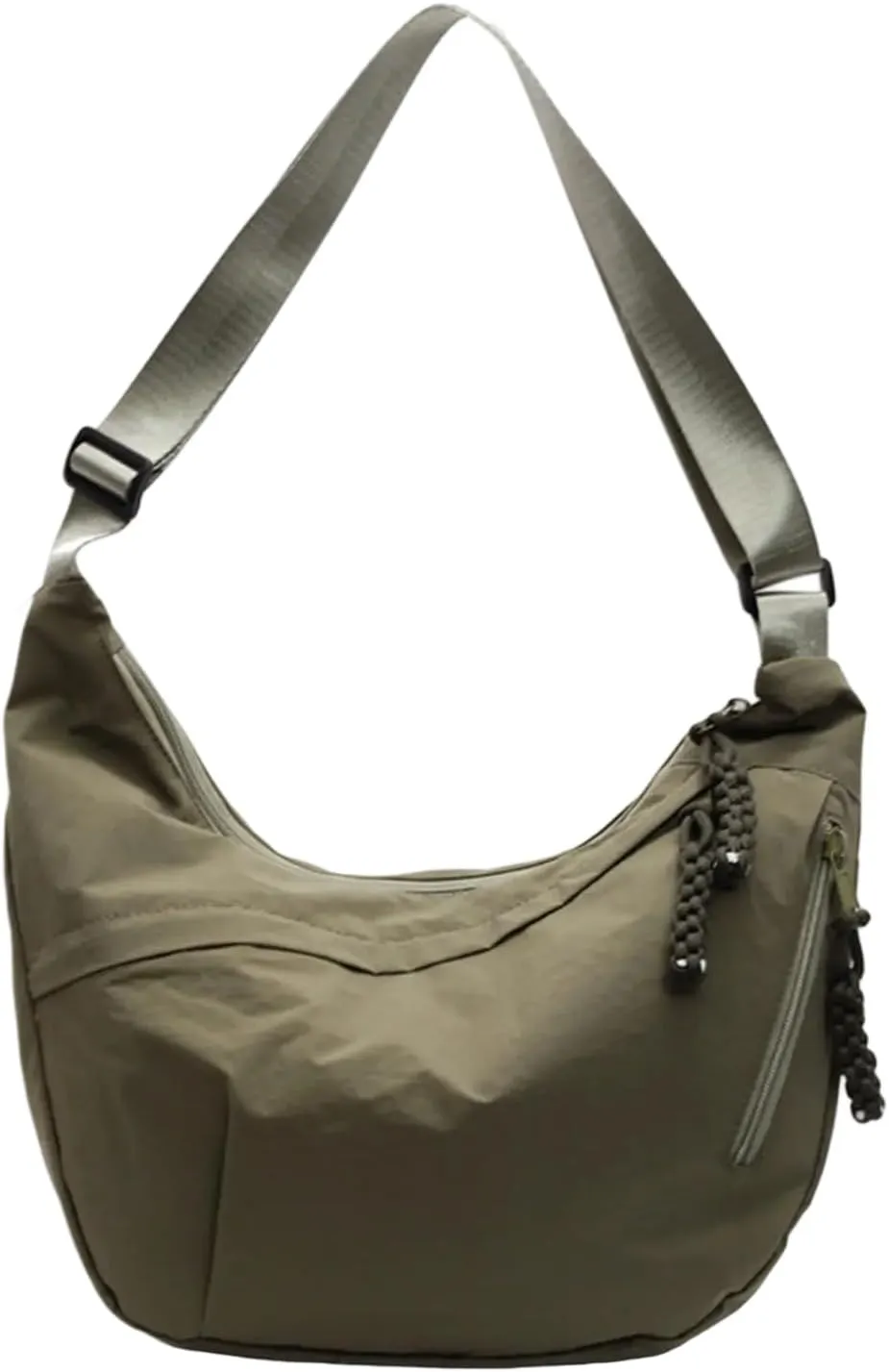 Crescents Bag Small Slings Crossbody Bag with Half Moon Shape Multi Pocket Slings Bag Moon Bags Slouchy Dumpling Bags
