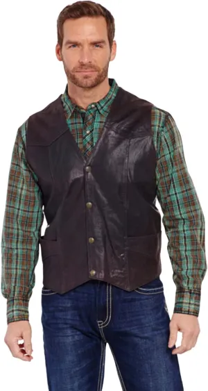 Cripple Creek Western Vest Mens Suede Leather Button ML3061A
