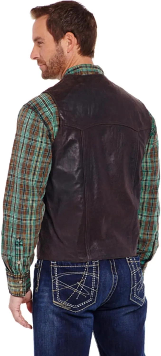 Cripple Creek Western Vest Mens Suede Leather Button ML3061A