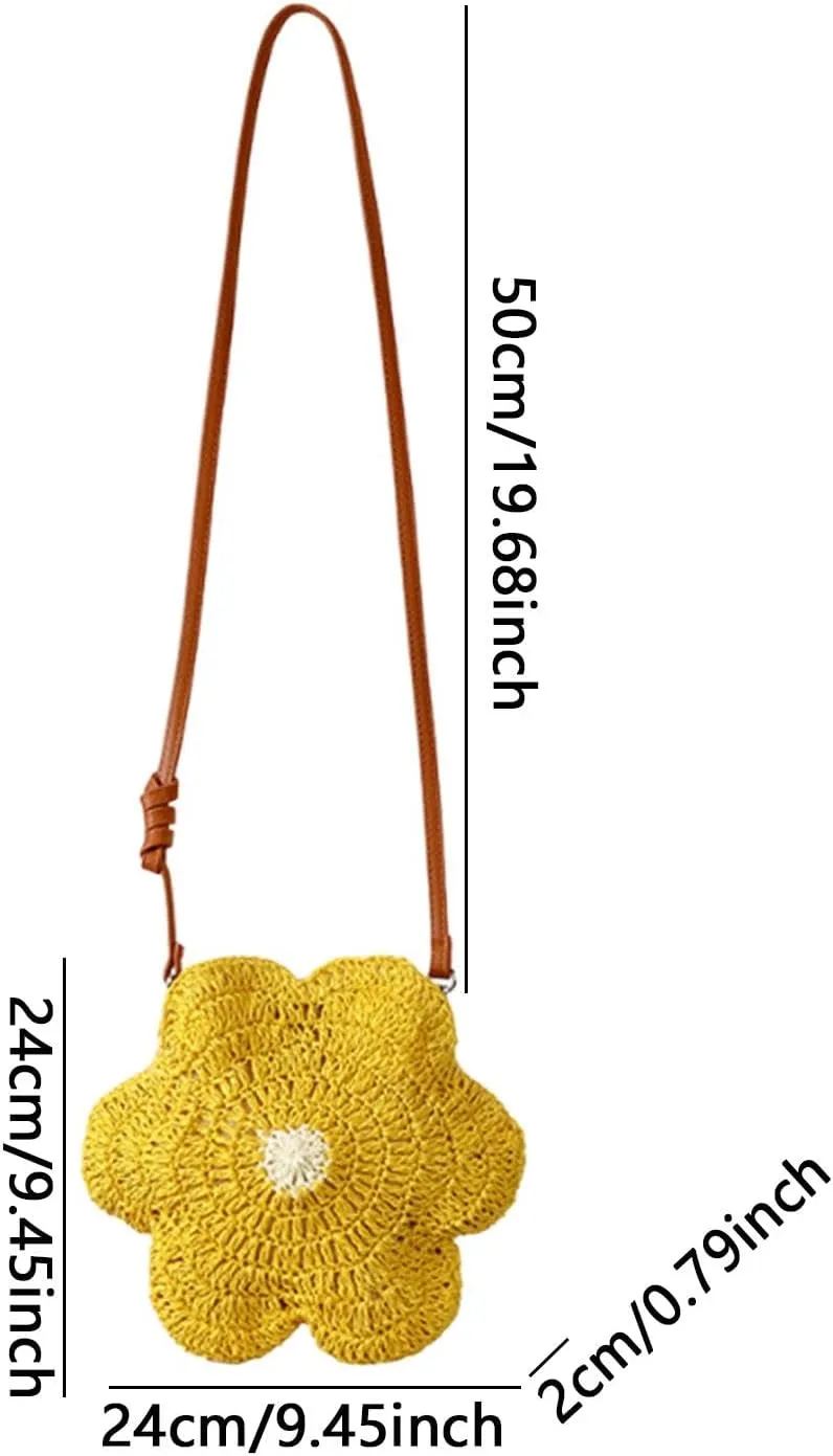 Crossbody Bag Flower Shape Shoulder Bag for Shopping Summer Beach Festive