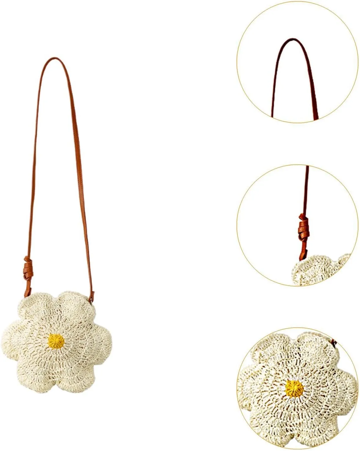 Crossbody Bag Flower Shape Shoulder Bag for Shopping Summer Beach Festive
