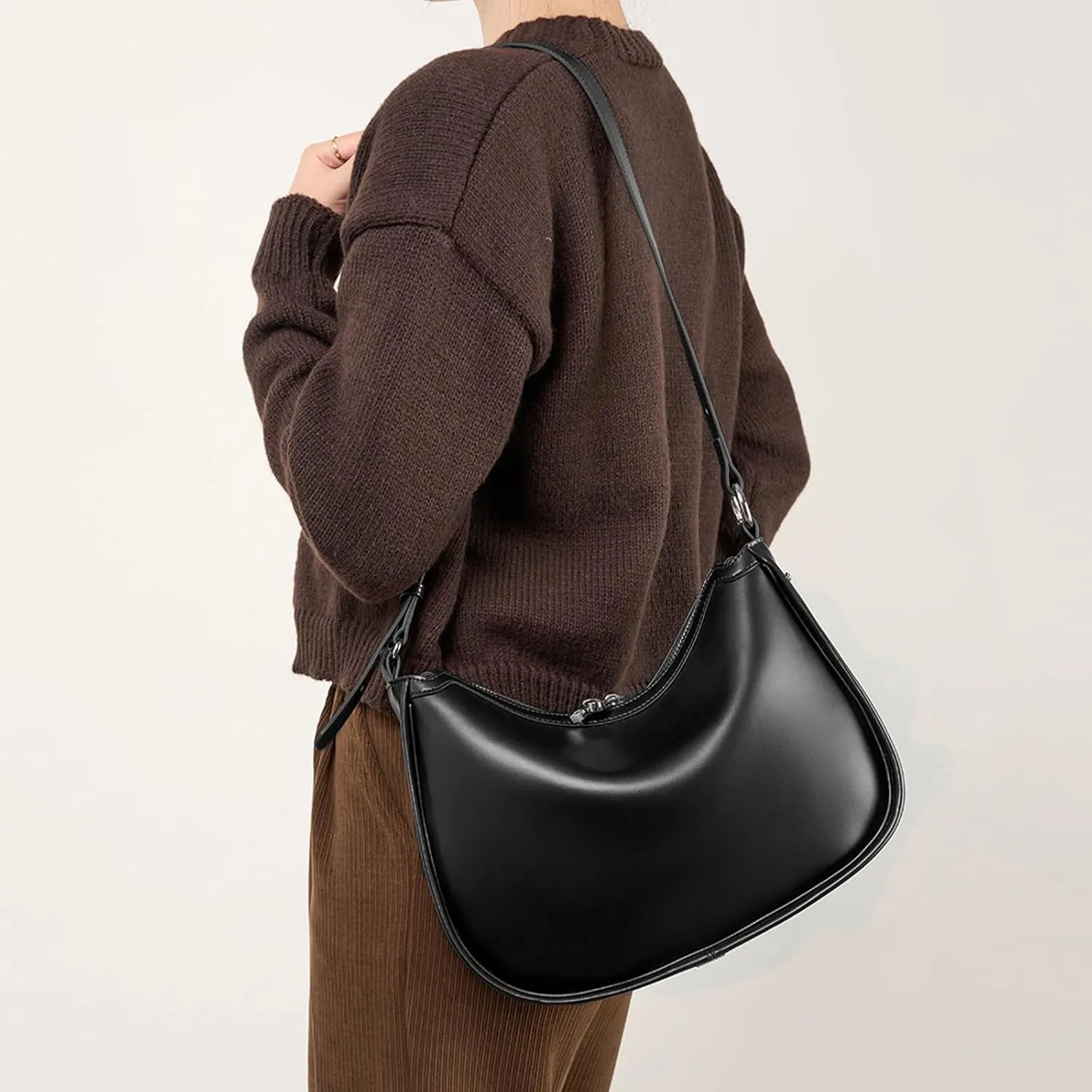Crossbody Bag for Women Crescent Purse Trendy Shoulder Bag Handbag with Adjustable Strap