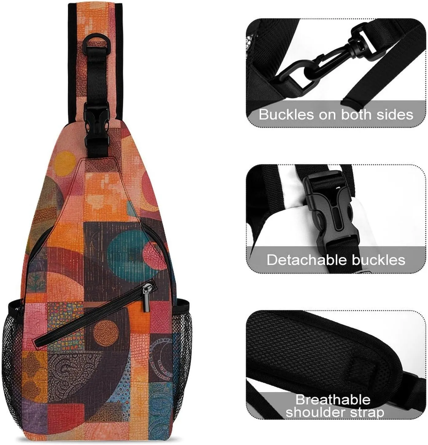 Crossbody Bag for Women Men Chest Bag A Hand Drawn Tiger Sling Bag Crossbody Shoulder Bag Sling Backpack
