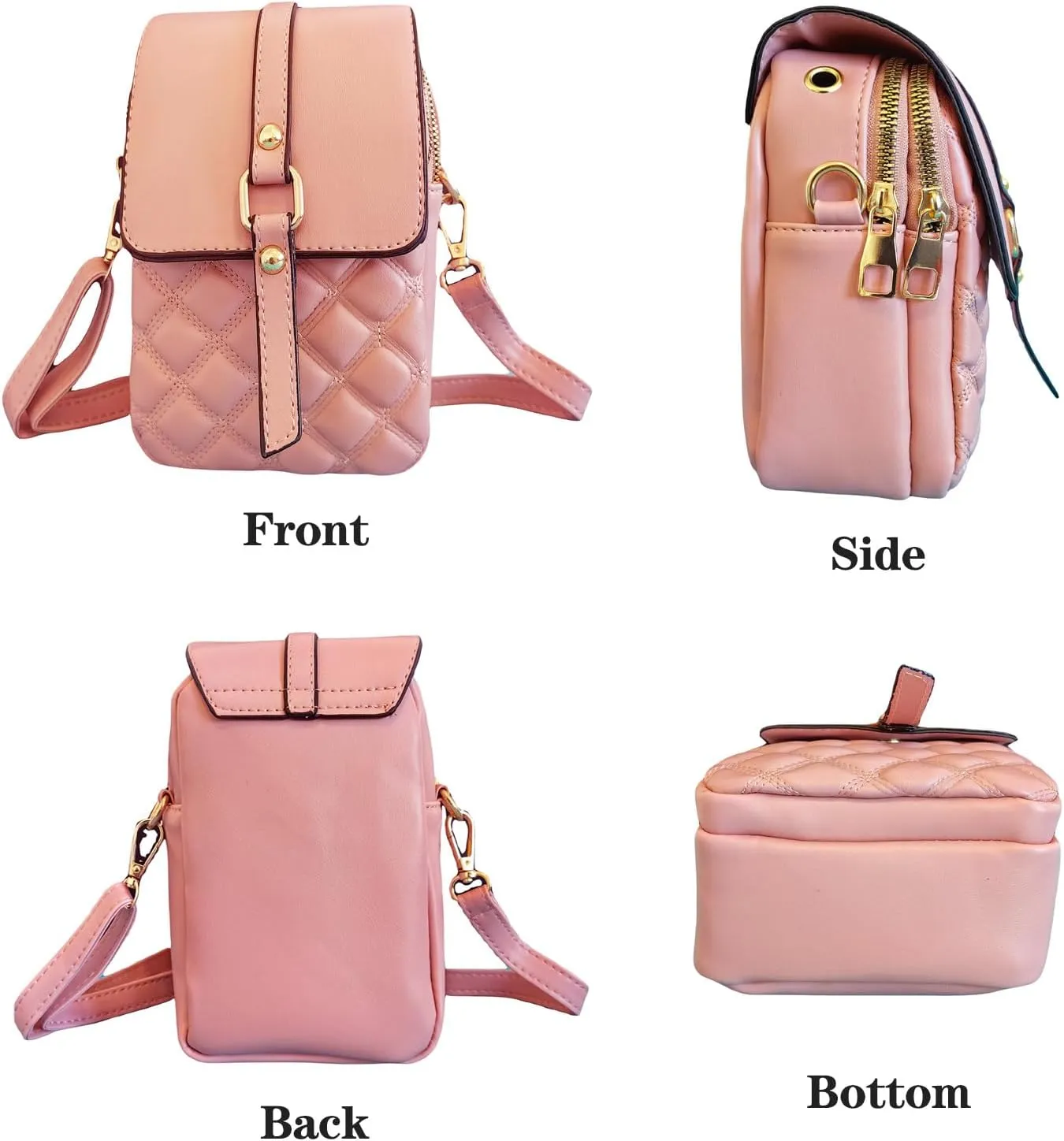 Crossbody Bags for Women Anti-Theft Phone Purse with Headphone Hole & Adjustable Strap Lightweight PU Leather Shoulder Bag