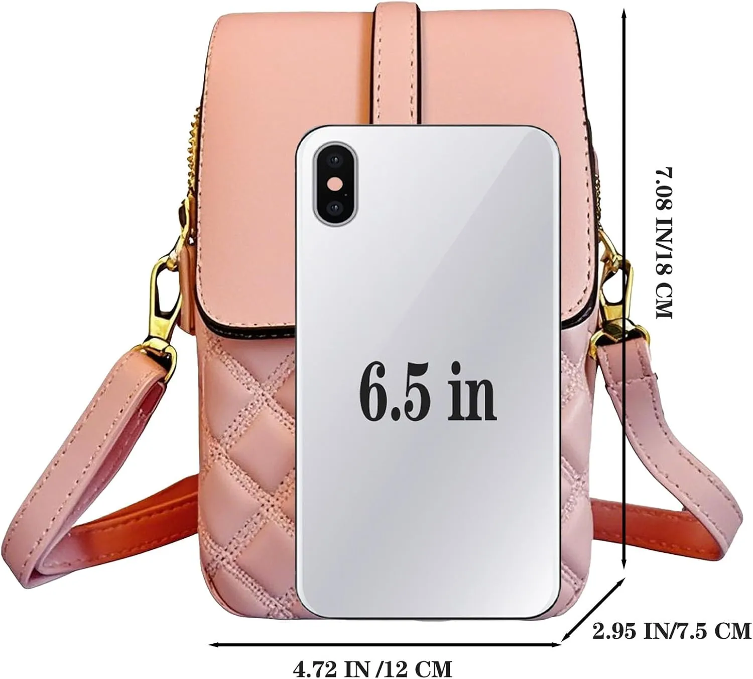 Crossbody Bags for Women Anti-Theft Phone Purse with Headphone Hole & Adjustable Strap Lightweight PU Leather Shoulder Bag