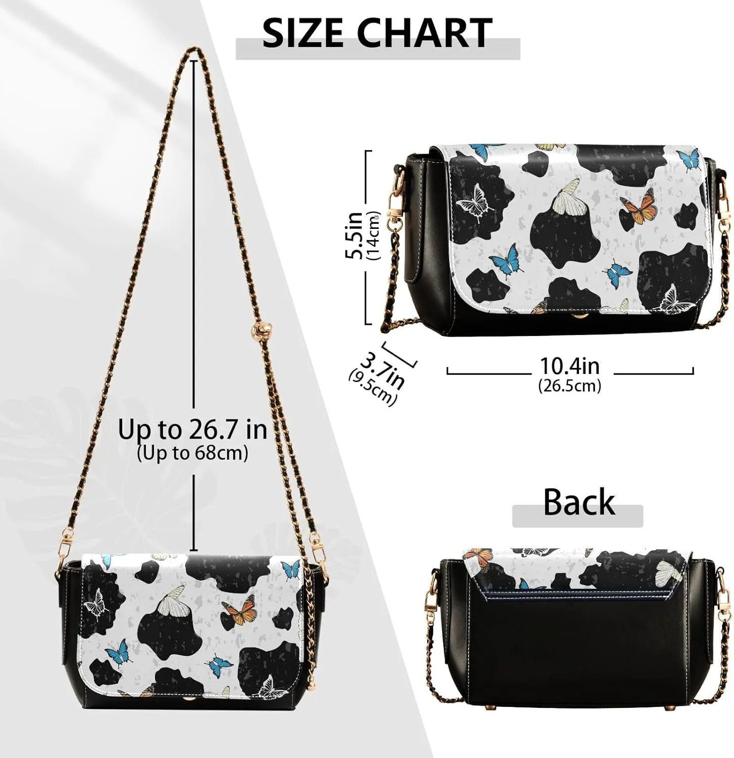 Crossbody Bags for Women Trendy Women's Black Shoulder Bag Small PU Leather Flap Cross Body Bag Handbags
