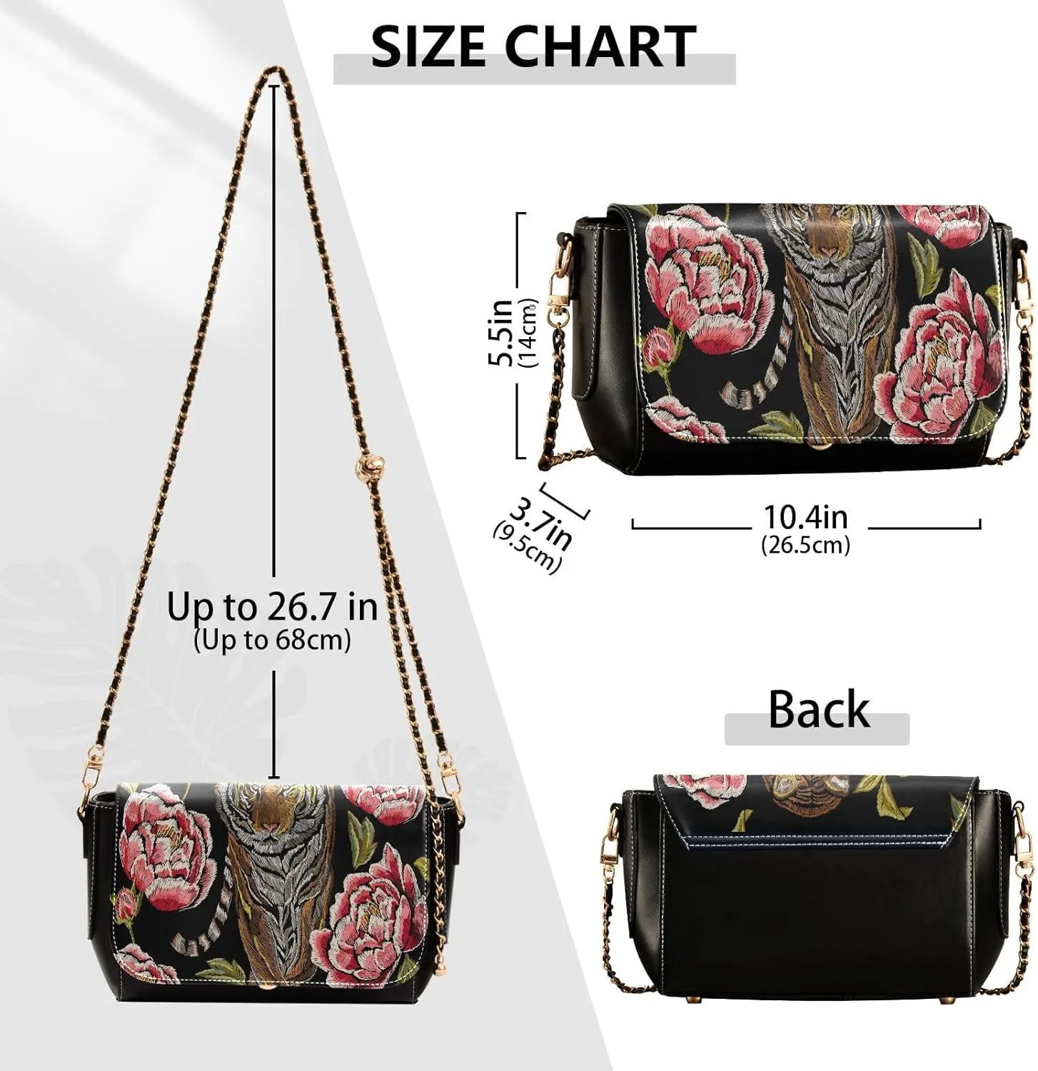 Crossbody Bags for Women Trendy Women's Black Shoulder Bag Small PU Leather Flap Cross Body Bag Handbags