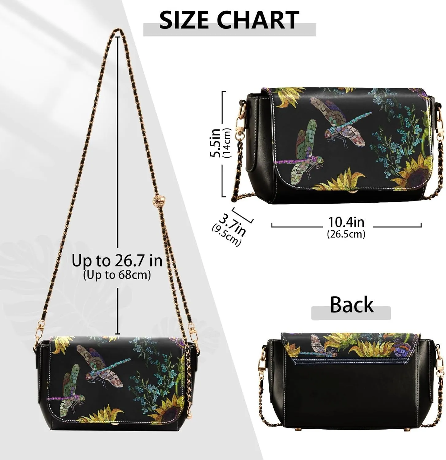 Crossbody Bags for Women Trendy Women's Black Shoulder Bag Small PU Leather Flap Cross Body Bag Handbags
