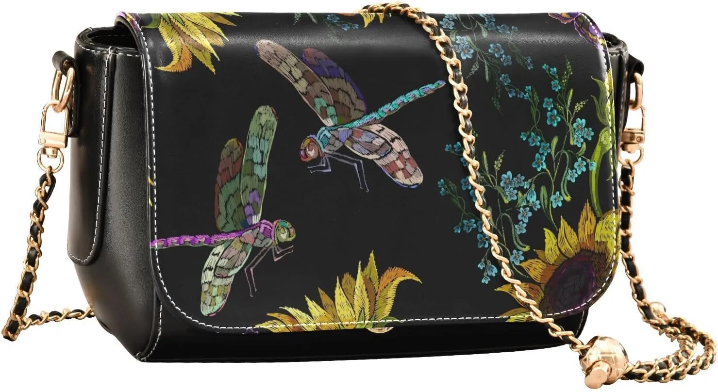 Crossbody Bags for Women Trendy Women's Black Shoulder Bag Small PU Leather Flap Cross Body Bag Handbags