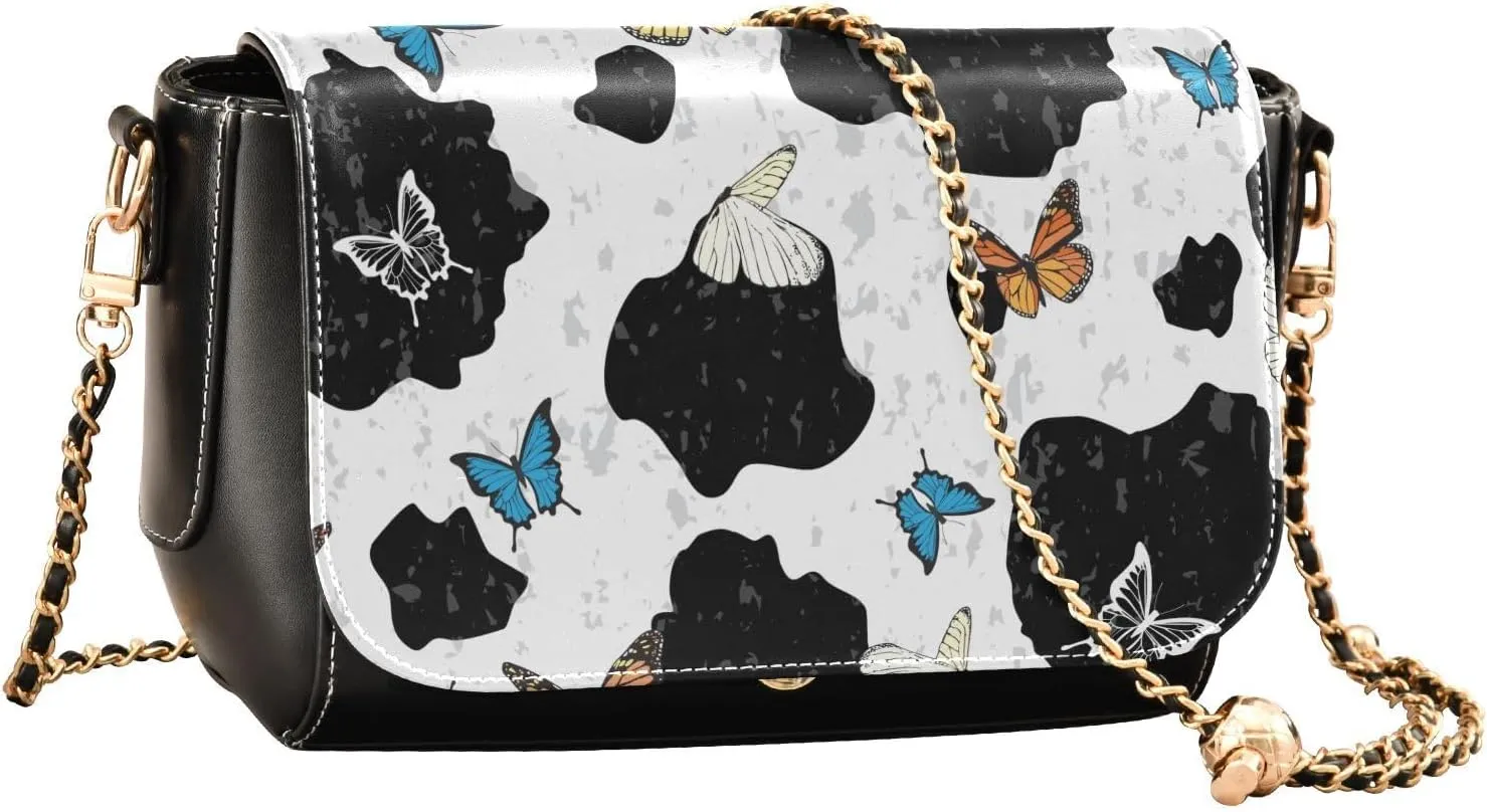 Crossbody Bags for Women Trendy Women's Black Shoulder Bag Small PU Leather Flap Cross Body Bag Handbags